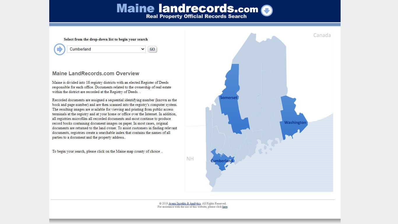 Maine Real Property Official Records Search